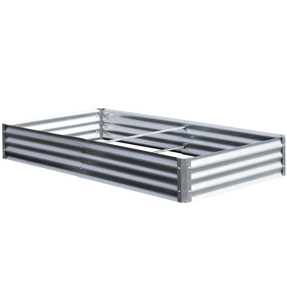 EarthMark Bajo Series 40 in x 76 in. x 10 in. Galvanized Metal Raised Garden Bed Bundle MGB-LB26