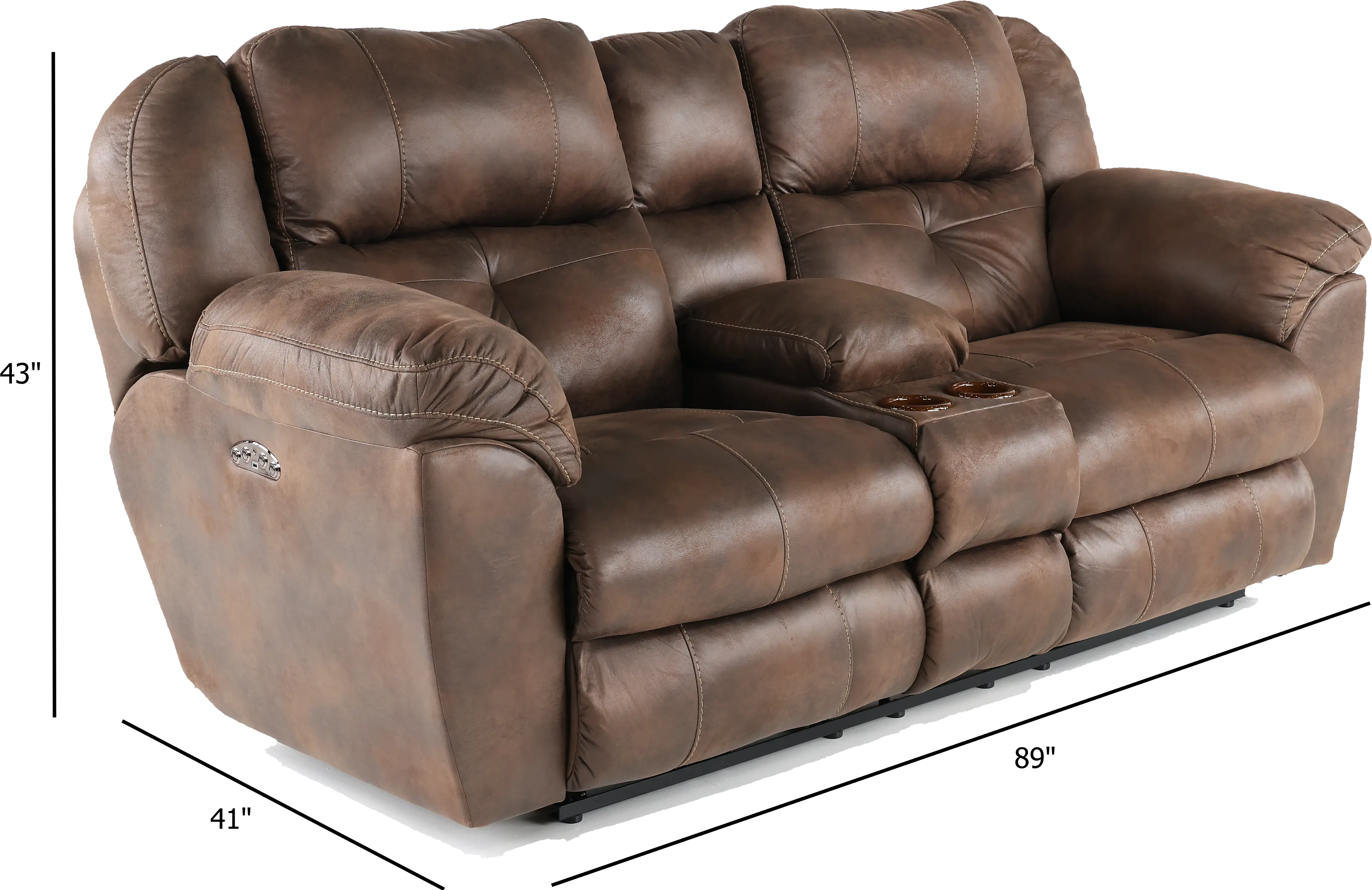 Ferrington Brown Power Reclining Loveseat