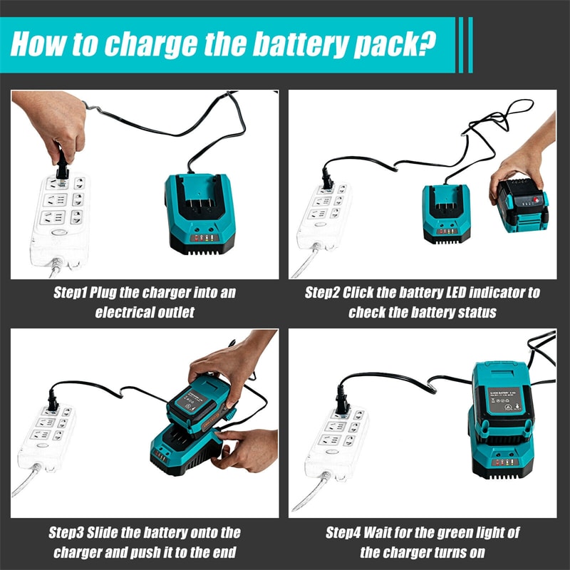 Electric Cordless Leaf Blower with Battery Charger for Garden Lawn Care