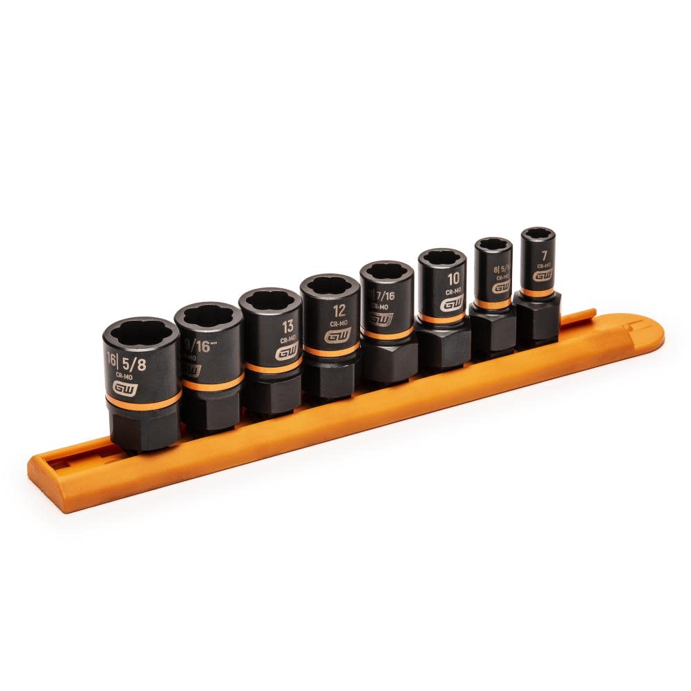 GEARWRENCH 8 piece 1/4 In. and 3/8 In. Drive Bolt Biter Impact Extraction Socket Set 84782 from GEARWRENCH