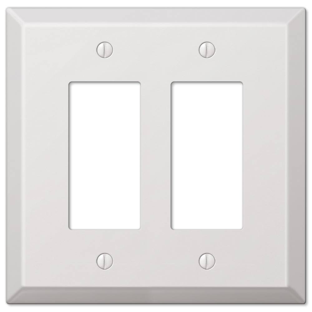 AMERELLE Oversized 2 Gang Rocker Steel Wall Plate - White 463RRW