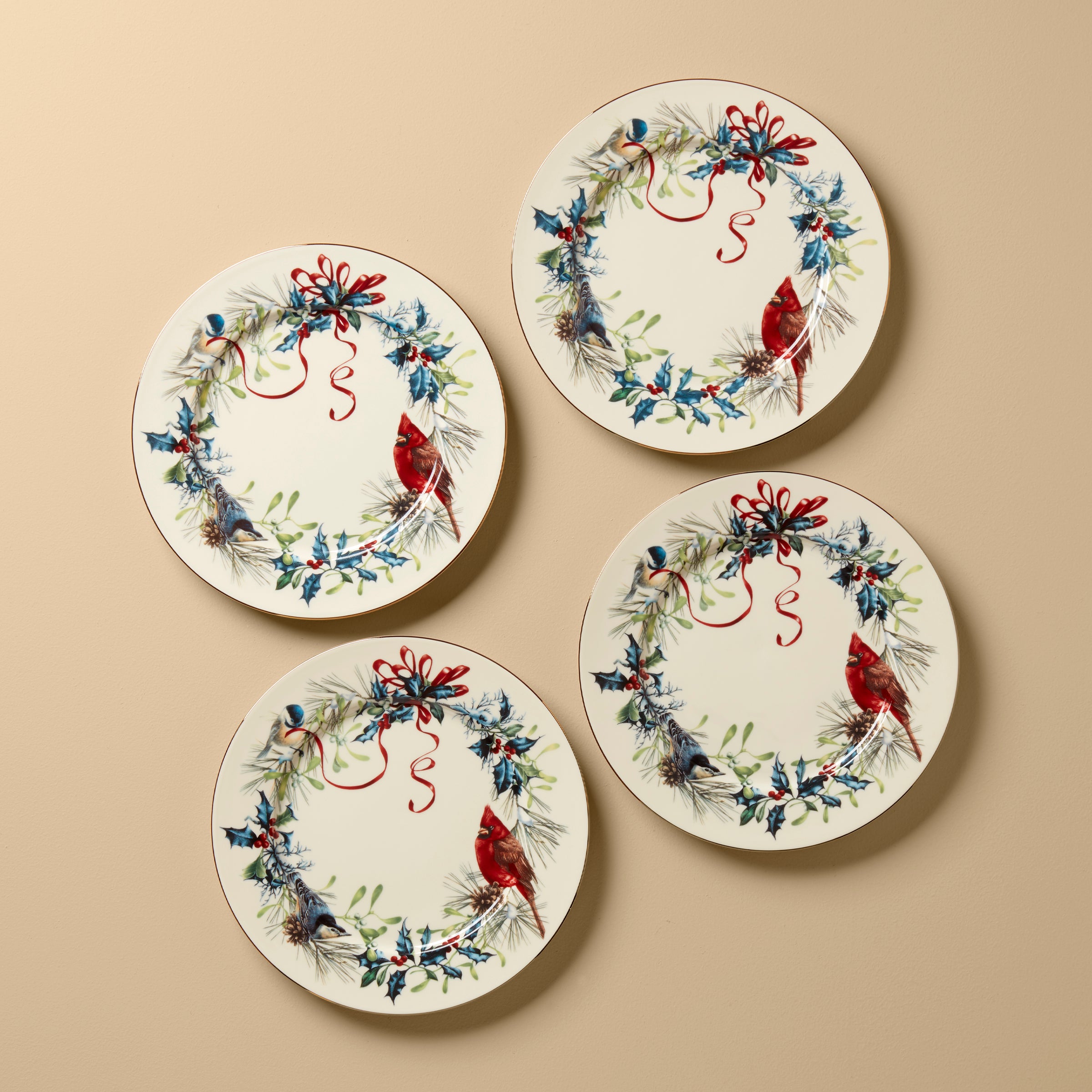 Winter Greetings Dinner Plates, Set of 4