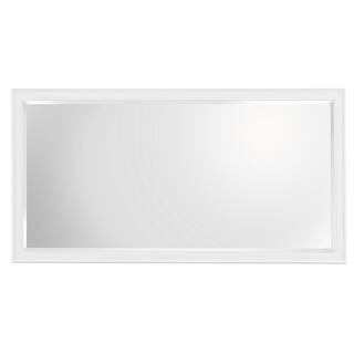 Home Decorators Collection 60 in. W x 31 in. H Framed Rectangular Beveled Edge Bathroom Vanity Mirror in White GAWM3160