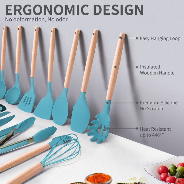 19-piece Non-stick Silicone Assorted Kitchen Utensil Set