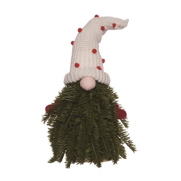 Transpac Foam 16.93 In. Multicolor Christmas Gnome Tree Decor With Dotted Hat