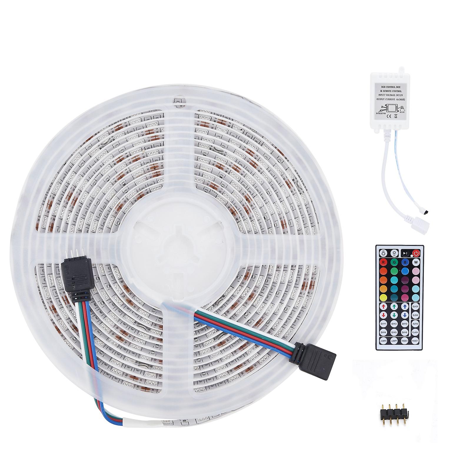 16.4ft Led Strip Light Remote Control 44key Adjustable 5050 300leds Rgbw Waterproof Rope Lightau Plug 100240v