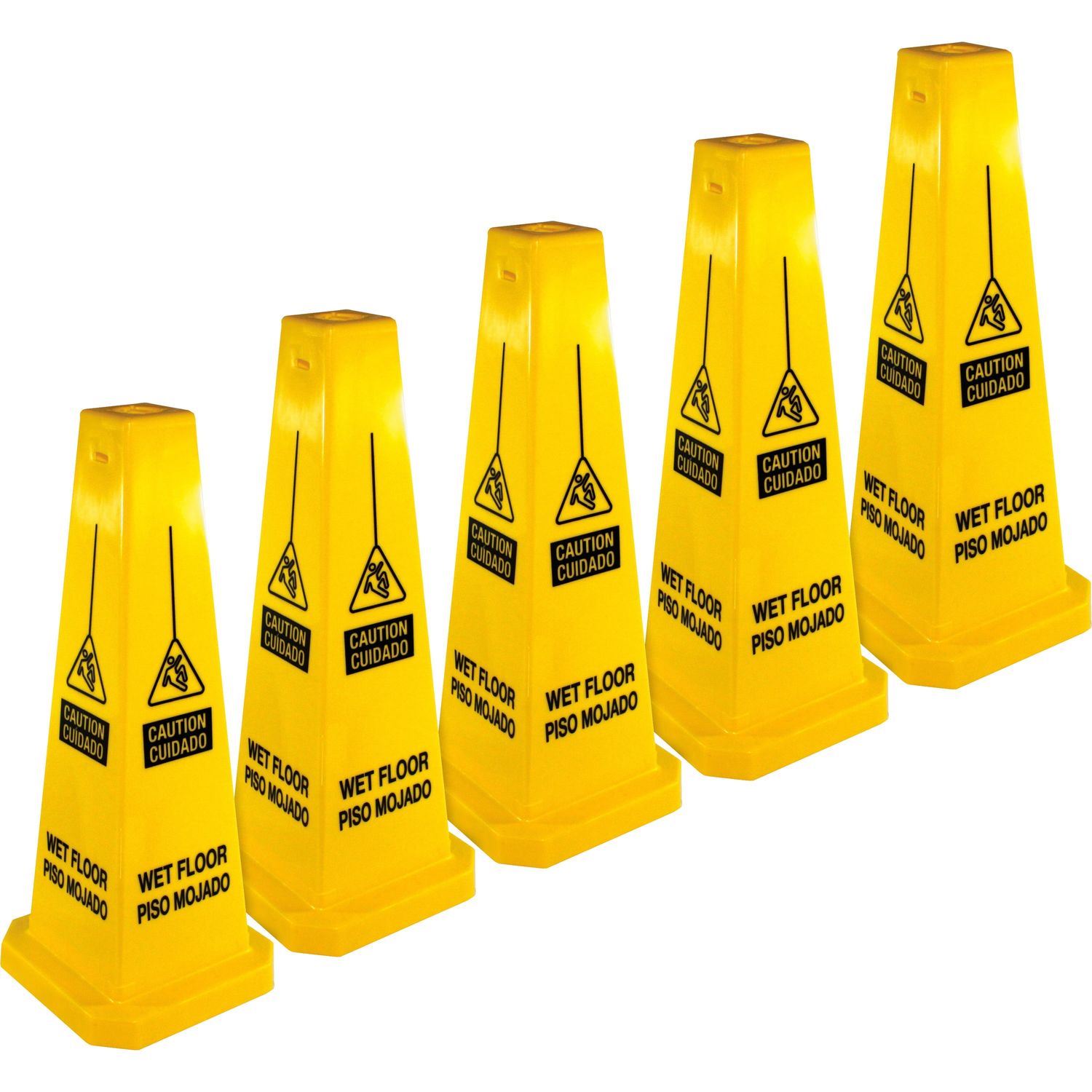 Bright 4-sided CAUTION Safety Cone by Genuine Joe GJO58880CT