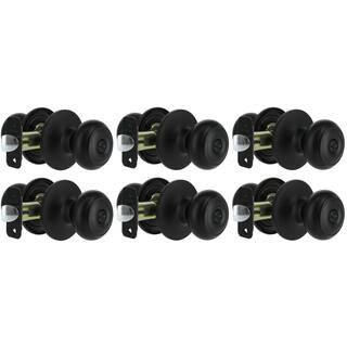 Defiant Hartford Matte Black BedBath Door Knob Contractor Pack (6-Piece) 32TGX910BD6