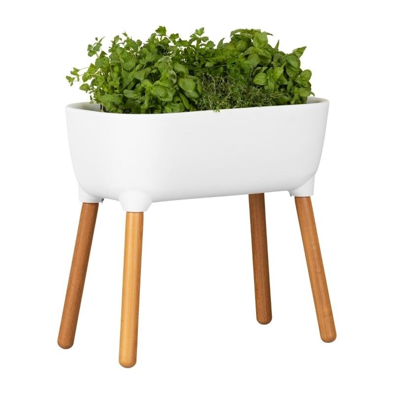 Scandinavian Elevated Raised Smart Drainage Planter Bed   16 inches D x 30 inches W x 27 inches H