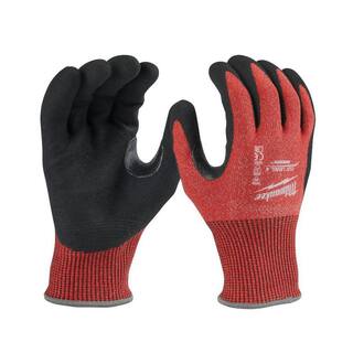 MW Medium Red Nitrile Level 4 Cut Resistant Dipped Work Gloves 48-22-8946