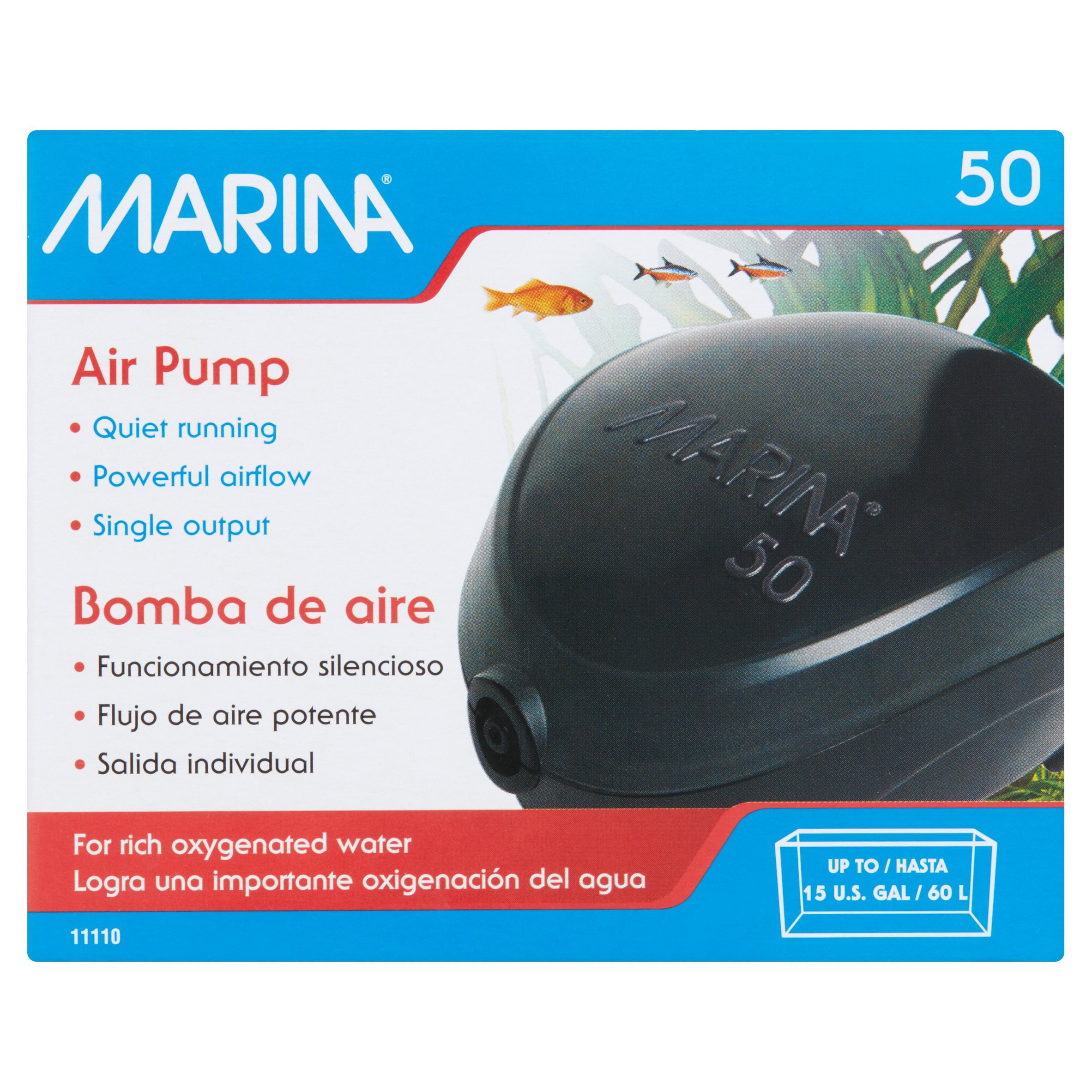 Marina A50 Air Pump， Black， Plastic， Fish