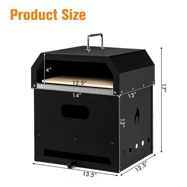 Costway 4 in 1 Multipurpose Outdoor Pizza Oven Wood Fired 2 layer Detachable Oven