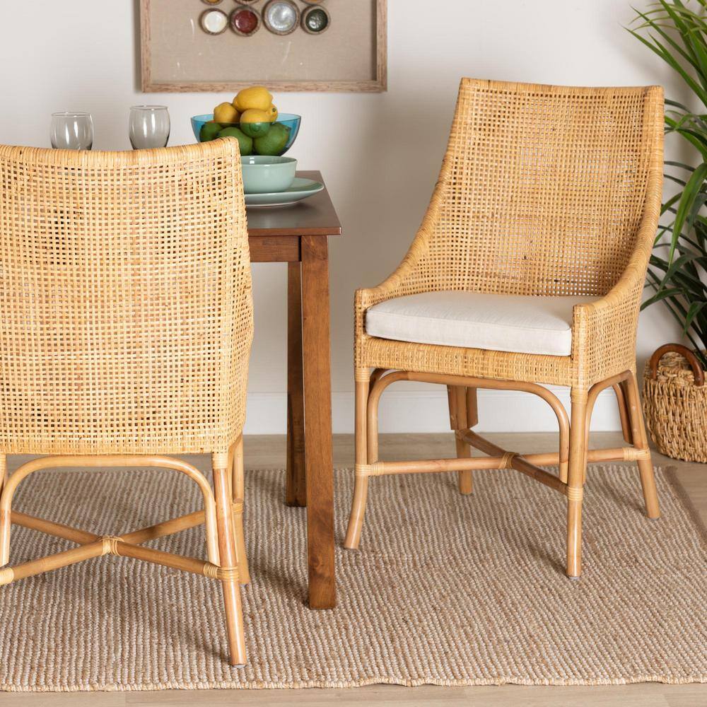 bali  pari Bella White and Natural Brown Dining Chair 232-13092-HD