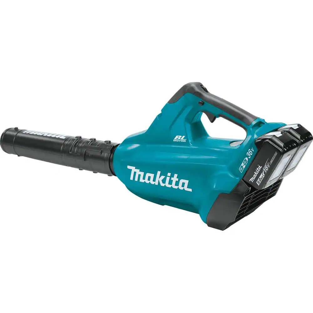 Makita XBU02PT 120 MPH 473 CFM 18-Volt X2 (36-Volt) LXT Lithium-Ion Brushless Cordless Blower Kit with 2 Batteries 5.0Ah and Charger