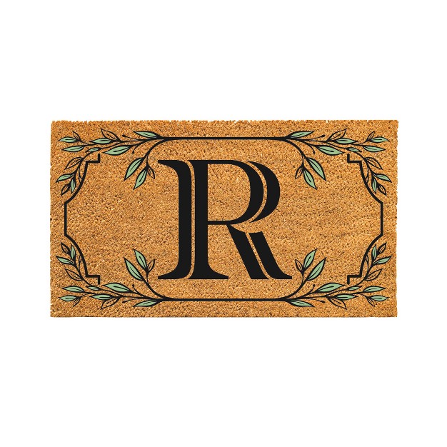 X 16 quot Monogram Coir Mat Letter quot r quot