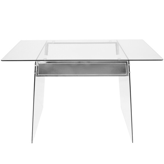 Glacier Contemporary Desk in Clear and Chrome by L...