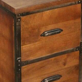 Rustic 2-Drawer Brown Filing Cabinet BRA47