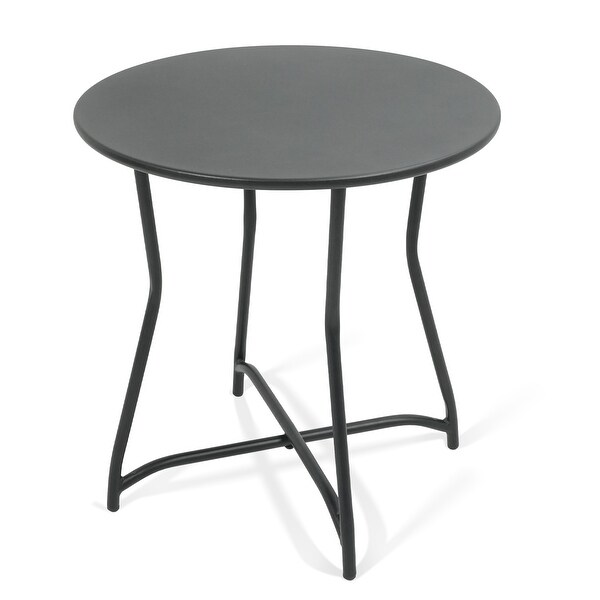 Round Patio Metal Side Snack Table