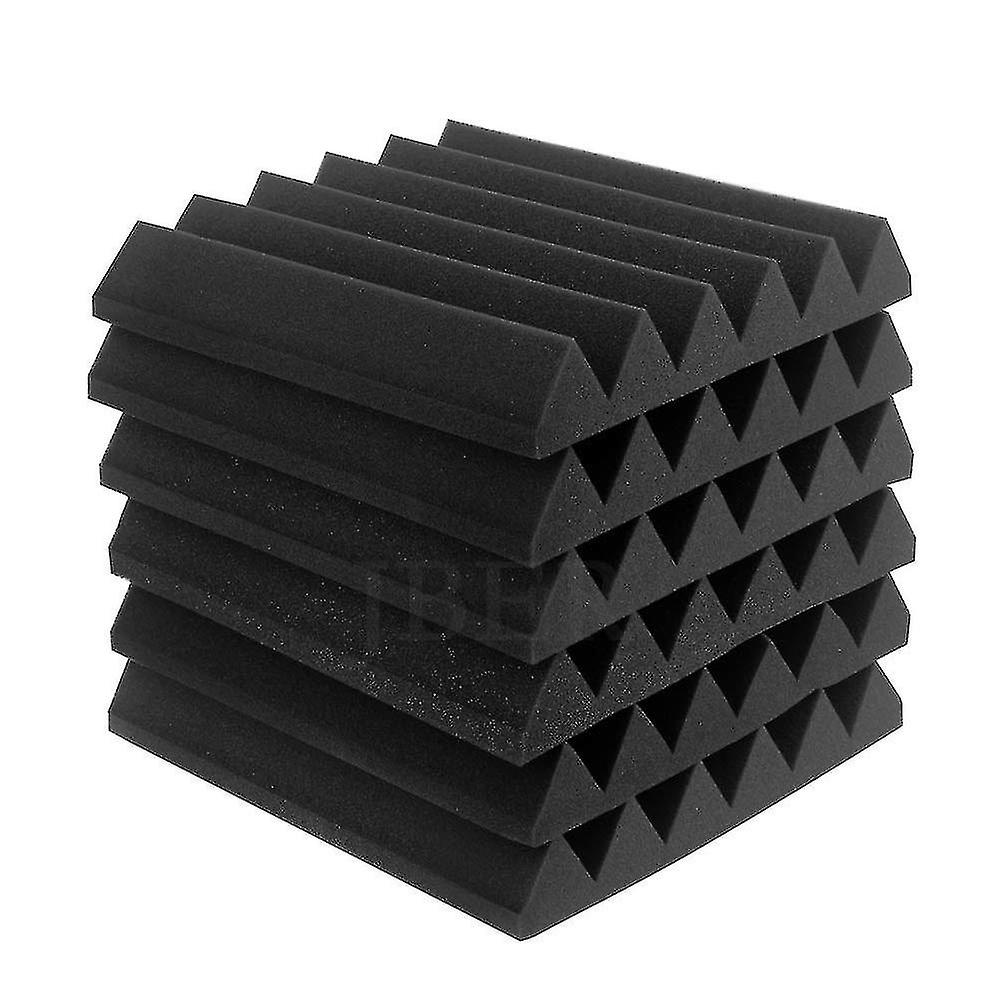 6 Pack Charcoal Acoustic Sound Foam Panels， 5 X 30 X 30 Cm/2