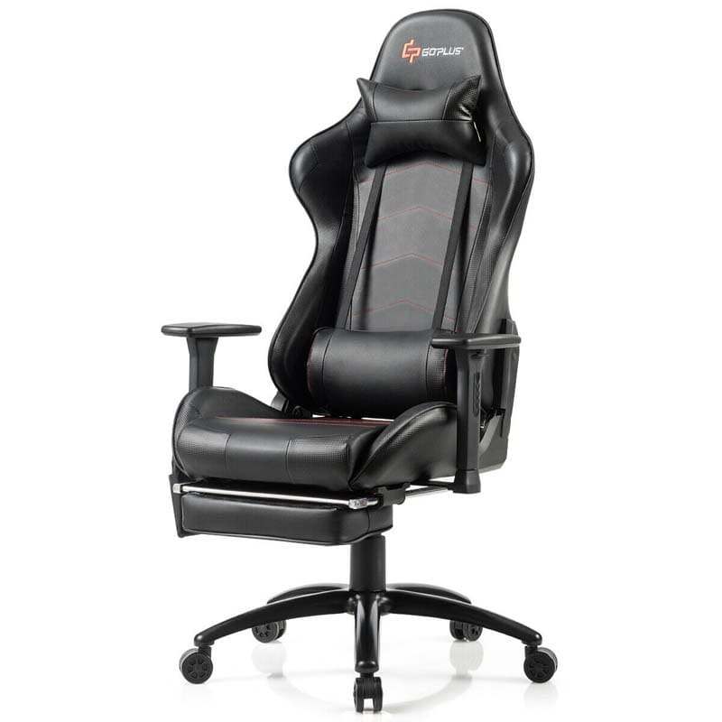 Massage Gaming Chair, Adjustable Ergonomic High-Back E-Sports Racing Chair, Swivel Office PC Chair with Footrest & Lumbar Support