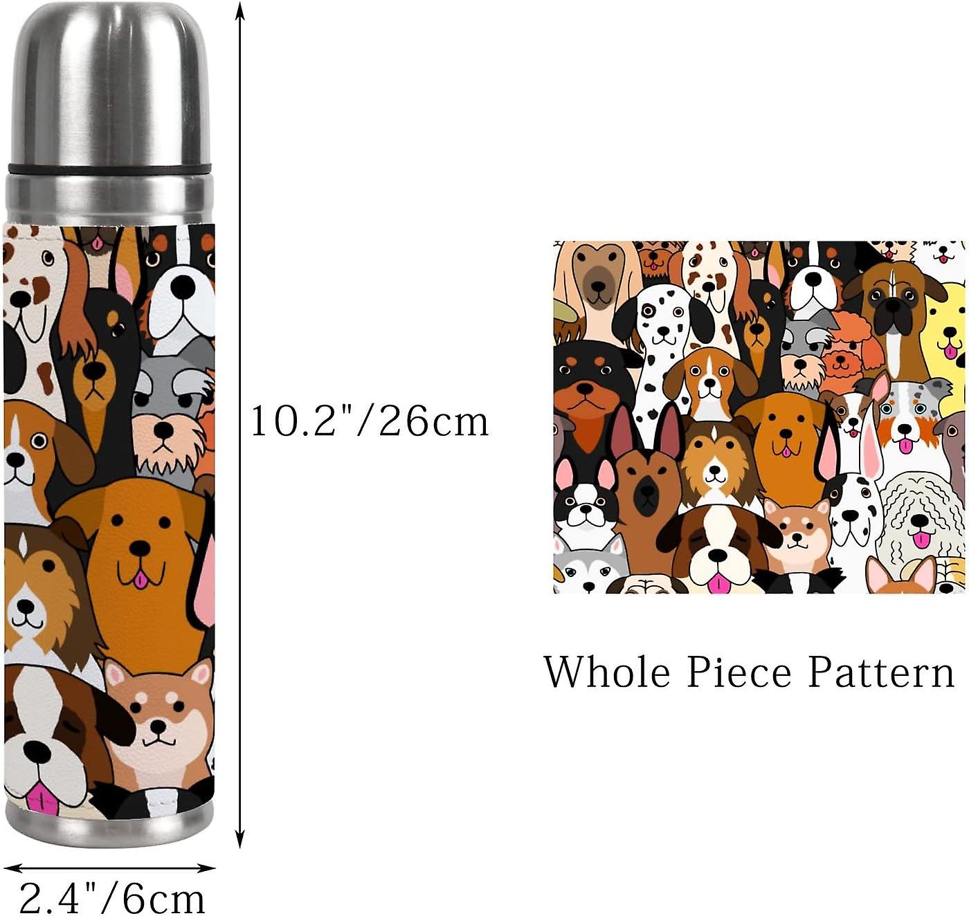 Insulated Mug Stainless Steel Water Bottle Various Cute Dogs Vacuum Cup Travel Mug For Travel School Office