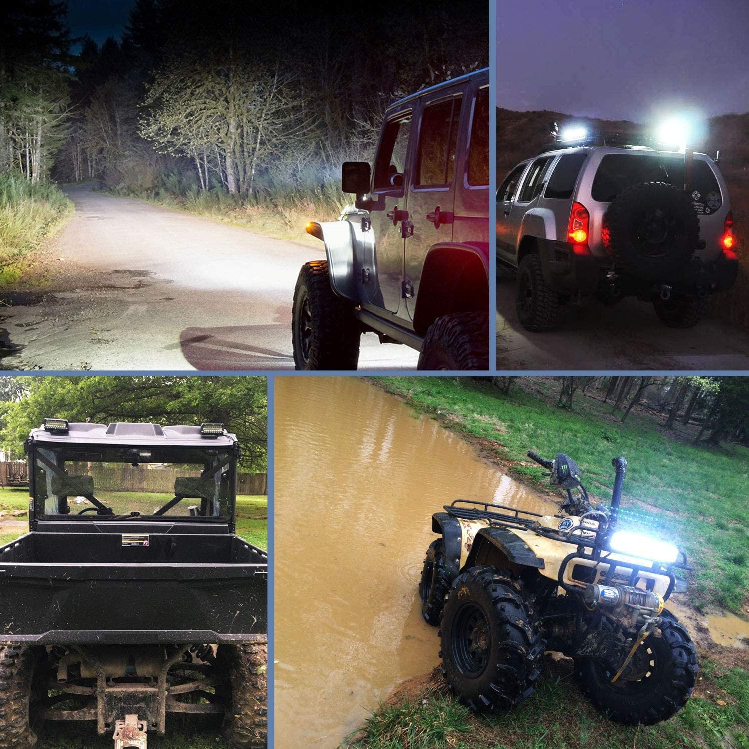 Nilight 6.5 Inch 2 Piece Spot and Flood Combo Bar Driving Waterproof Led Work Light Triple Rows Off-Road Jeep Cabin， Fits Car， Truck， ATV， SUV， Boat - 120W