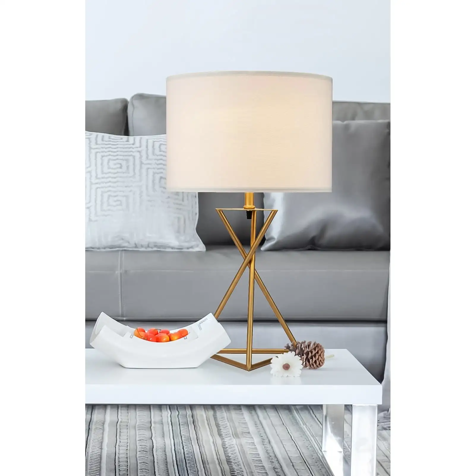 Ester Matte Gold Hourglass Mid Cetury Modern Metal Table Lamp