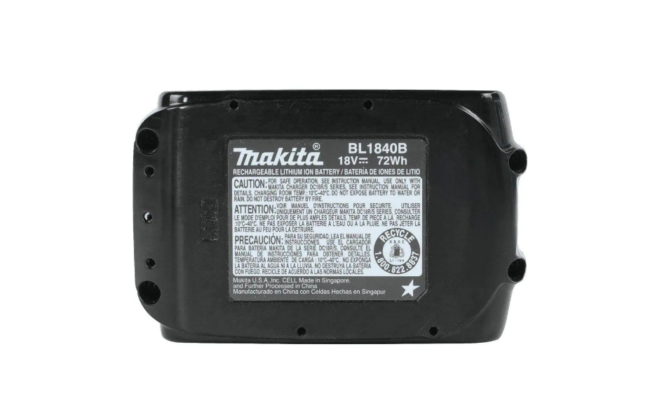 Makita BL1840B-2 18-Volt LXT Lithium-Ion High Capacity Battery Pack 4.0Ah with LED Charge Level Indicator (2-Pack)