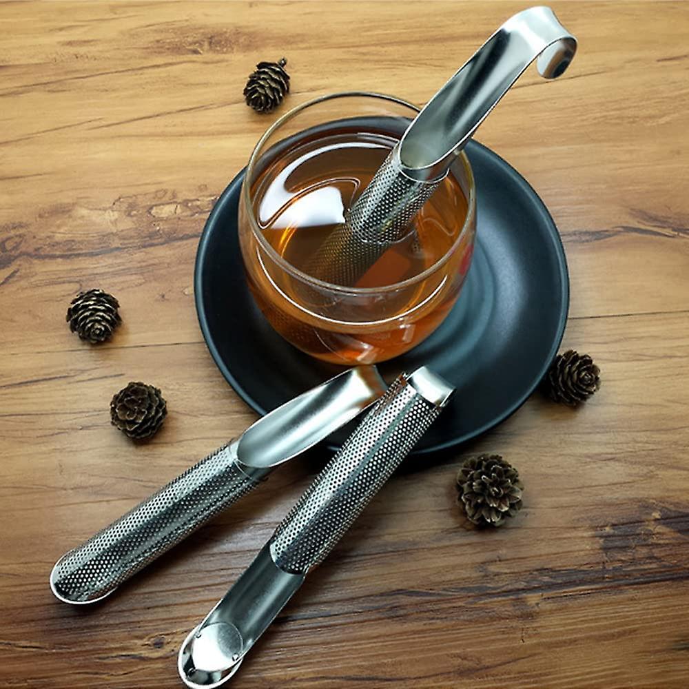 Stainless Steel Tea Infuser Tea Strainer Obsterm Steeper Tea Diffuser With Hanging Hook Handle Stick Pipe Holes Steeper For Loose Leaf Tea， Rose， Coff