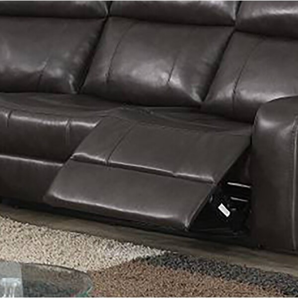 3 Pieces Gel Leatherette Manual Reclining Sectional