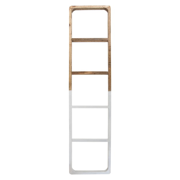 White Wood Blanket Ladder Foreside Home amp Garden