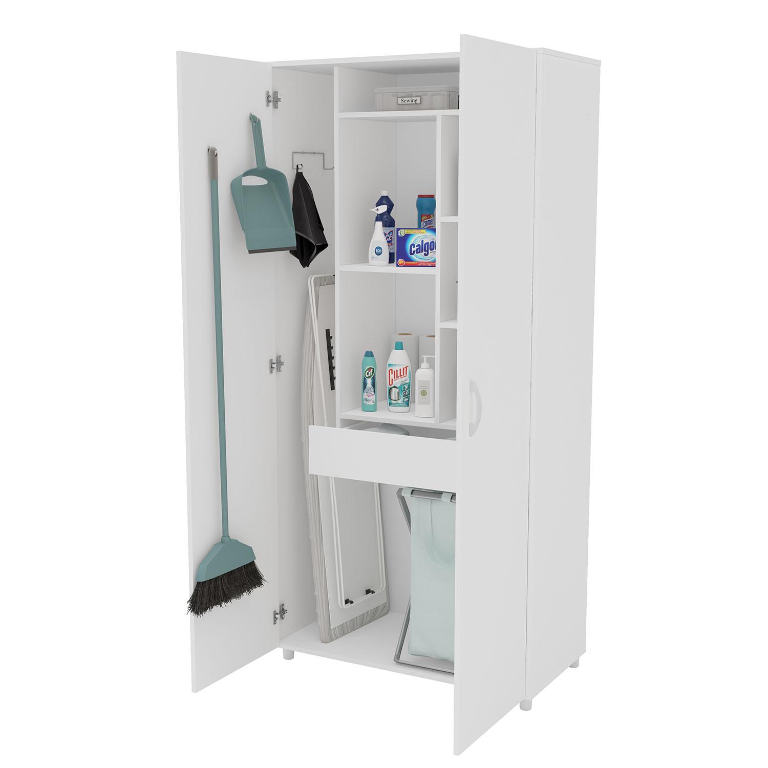 Polifurniture Morganton 2 Door Storage Cabinet， White Finish