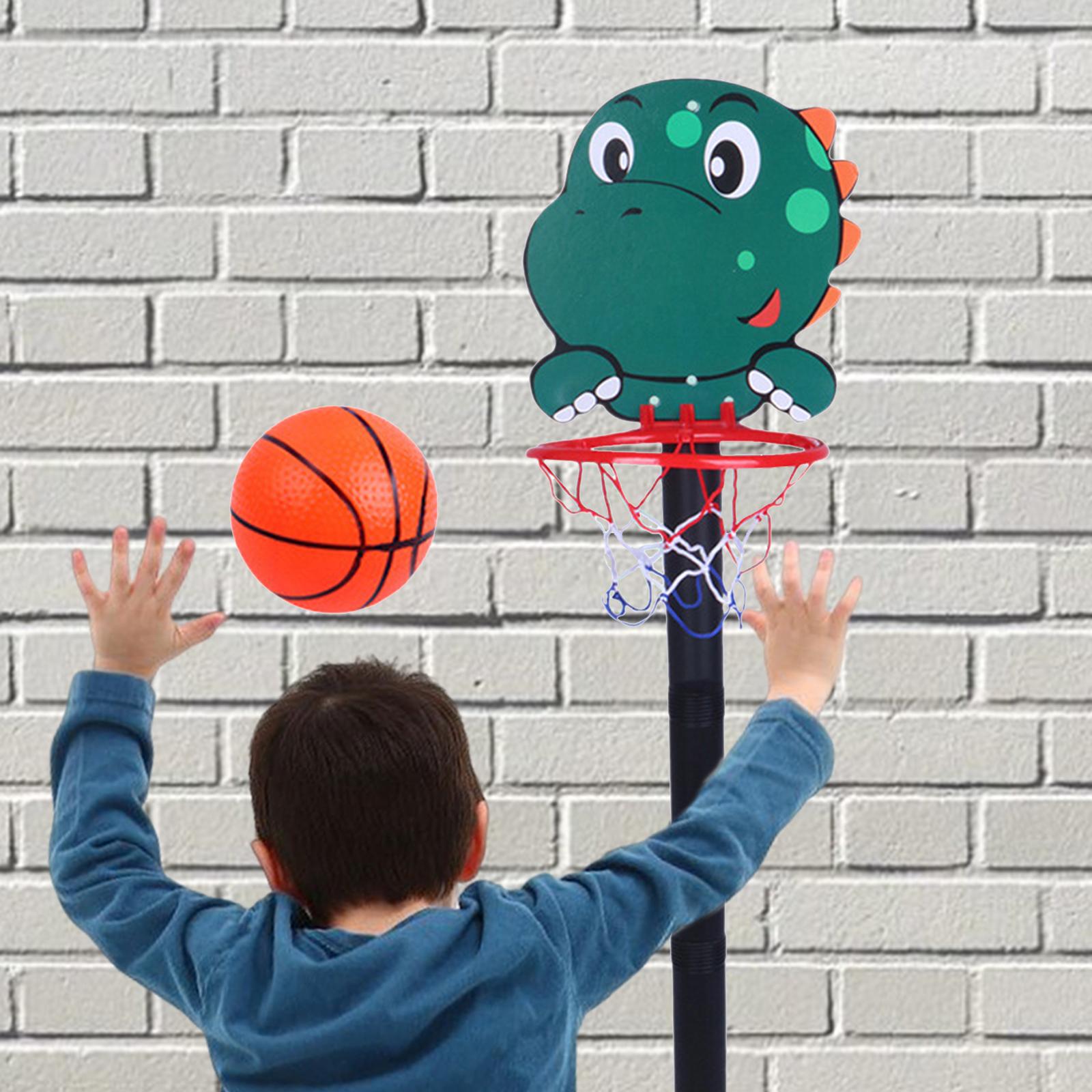 Portable Basketball Hoop Toys Playing Set Outside Toys Yard game Outdoor Sports Adjustable Basketball Hoop Stand for Bedroom Garden Dinosaur