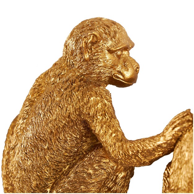 Polystone Monkey Textured 8 Hanger Wall Hook Gold Olivia amp May