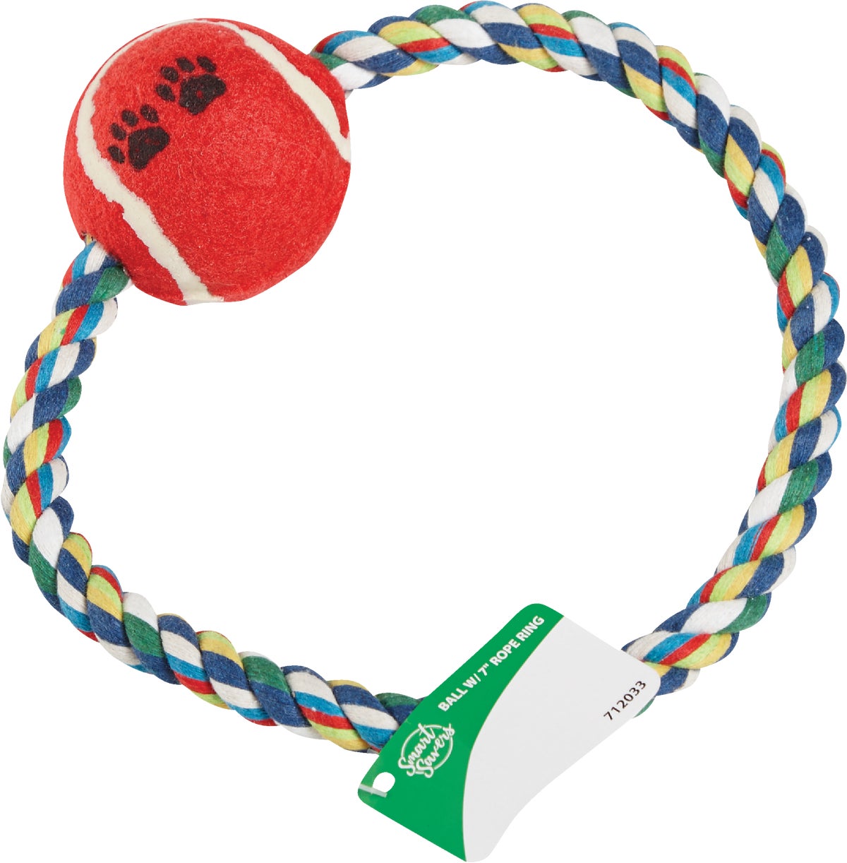 Smart Savers Rope Ring Dog Toy 7 In. Multi-Colored (Pack of 12)