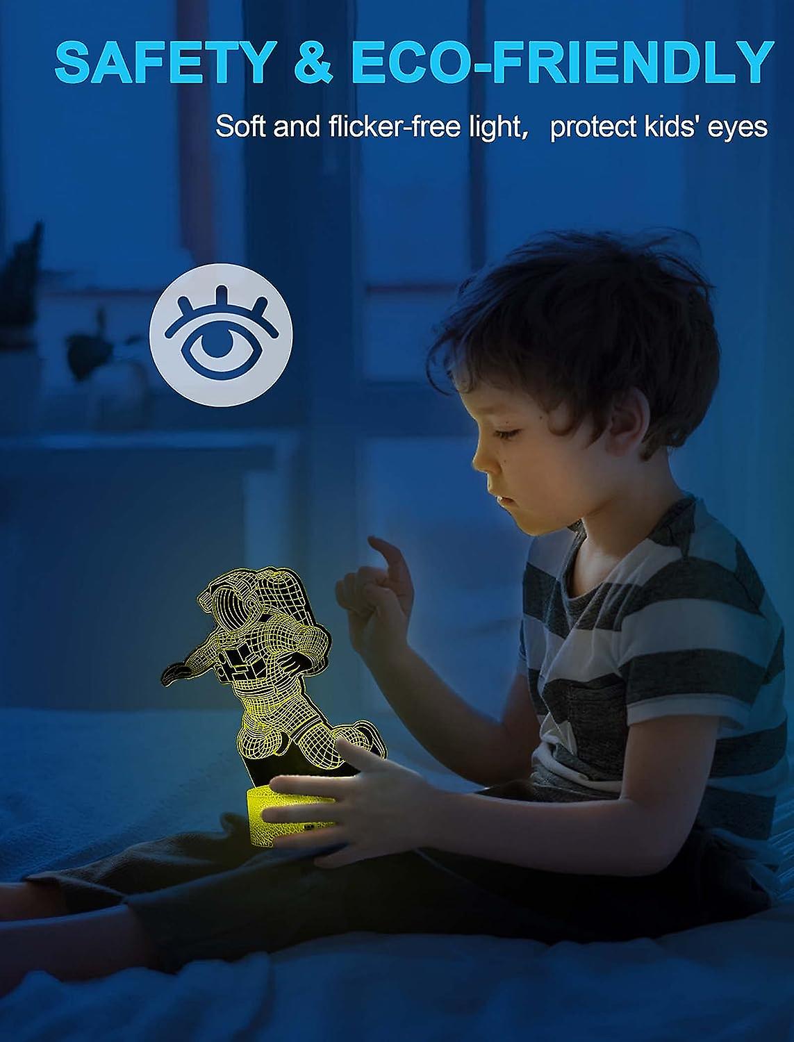 Spaceman Night Light For Kids， Astronaut 3d Illusion Night Lamp， 16 Colors Changing With Remote Control， Room Decor， Gifts For Children Boys Girls