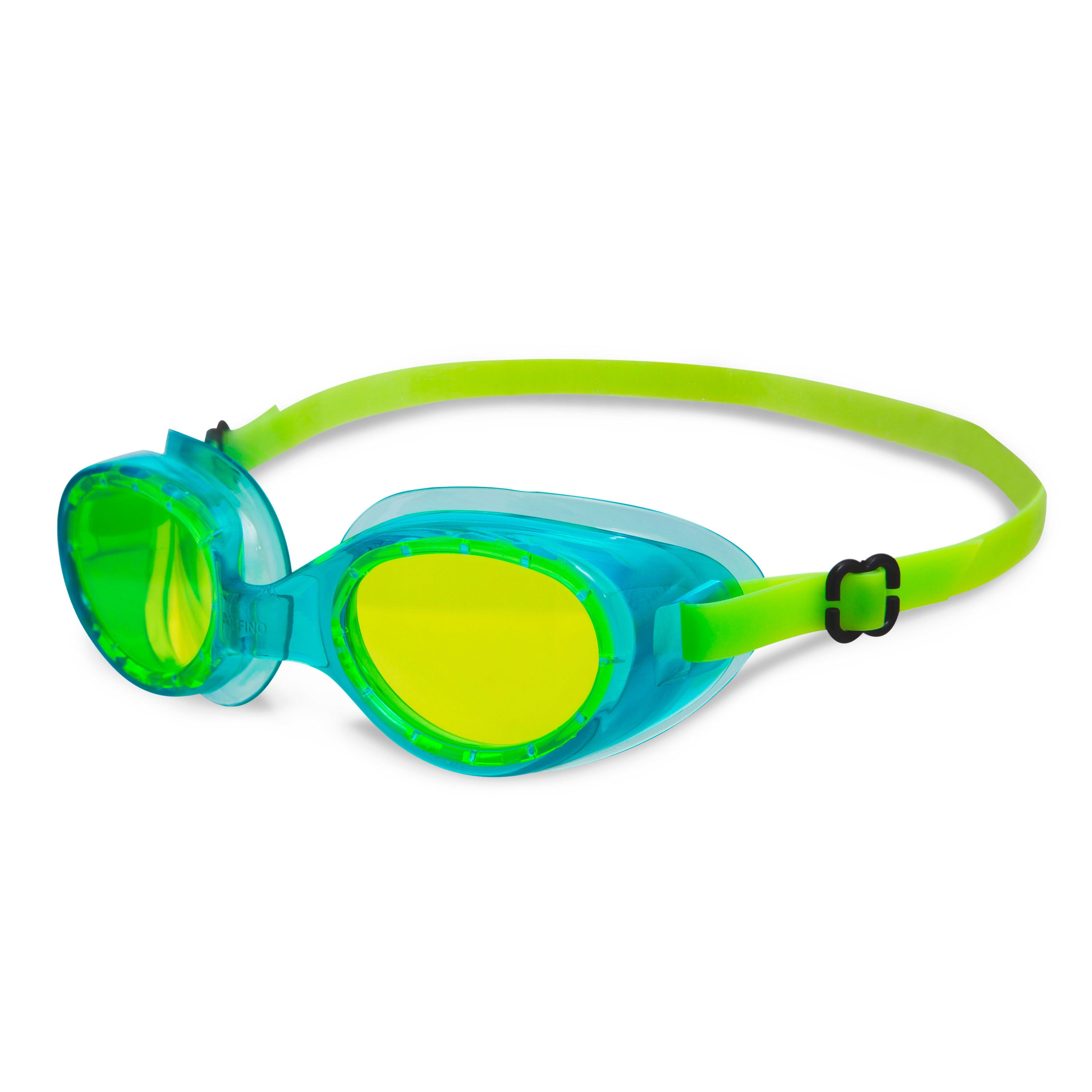 Dolfino Youth Latex Free Swim Goggles with Silicone Strap and UV Protection (3 Pack)