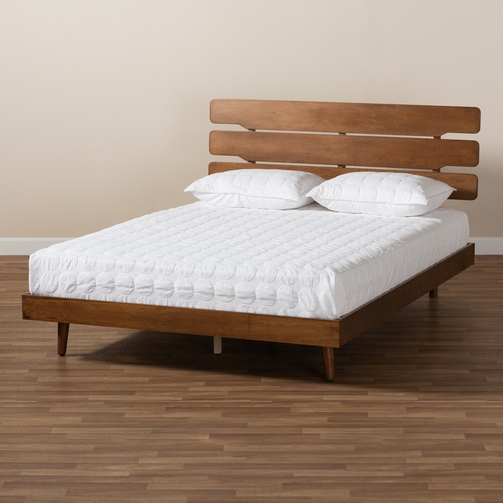 Anzia Mid Century Modern Wood Platform bed