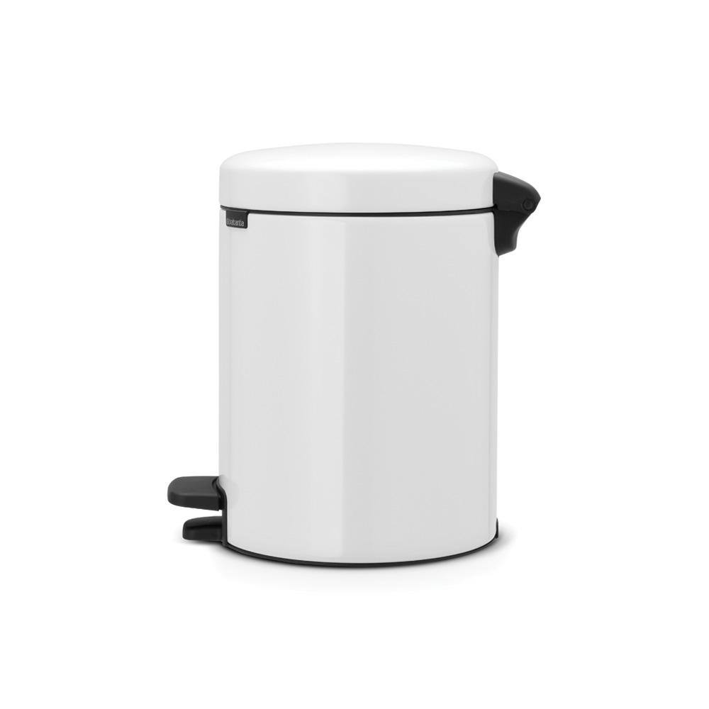 Brabantia NewIcon 1.3 Gal. White Steel Step-On Trash Can 112065