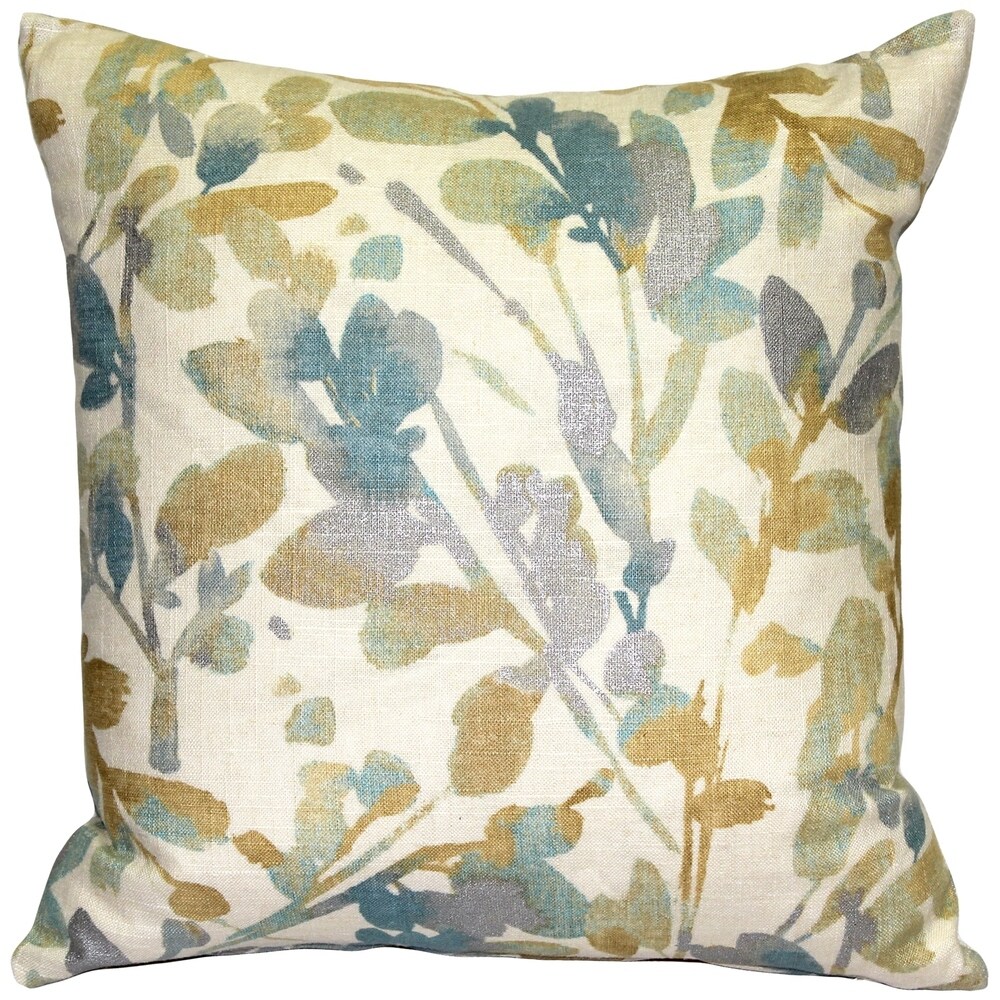 Pillow Decor   Linen Leaf Marine Throw Pillow 20x20