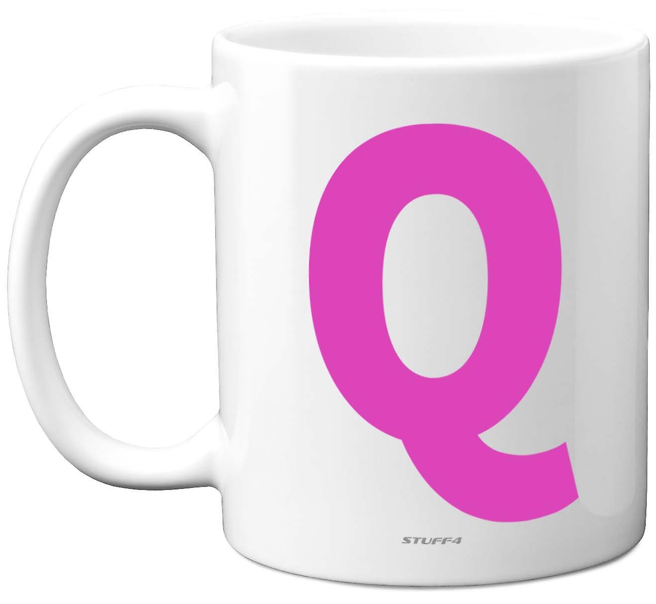 Personalised Initial Pink Q Mug Gifts Him Her Fathers Mothers Day Birthday Xmas 11oz Premium Cup