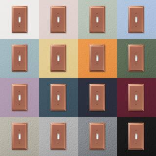 AMERELLE Metallic 2 Gang 1-Toggle and 1-Duplex Steel Wall Plate - Antique Copper 163TDAC