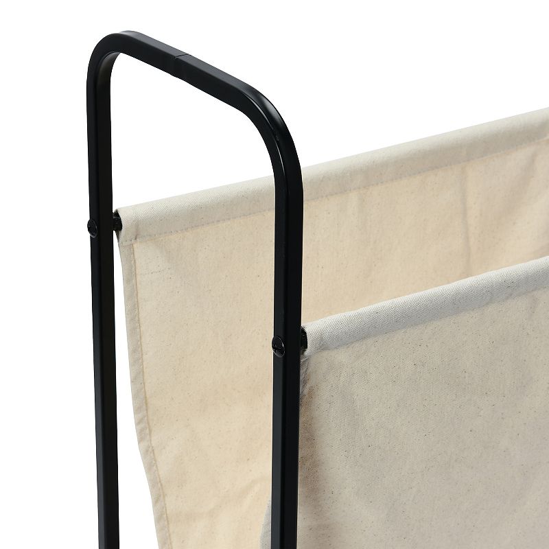 Household Essentials Canvas and Metal Log Holder / Magazine Rack