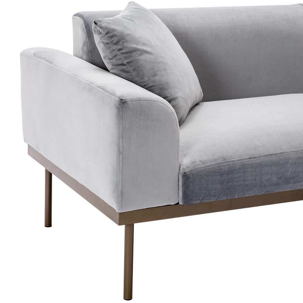 Modern Velvet Sofa with Metal Legs Loveseat Sofa Couch