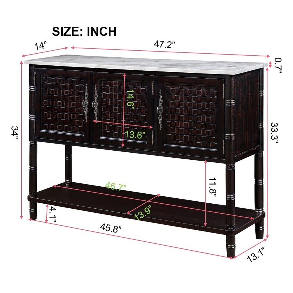 Entryway Table  47'' Sofa Console Table with Storage  Rustic Sofa Table with Open Shelf for Entry Way