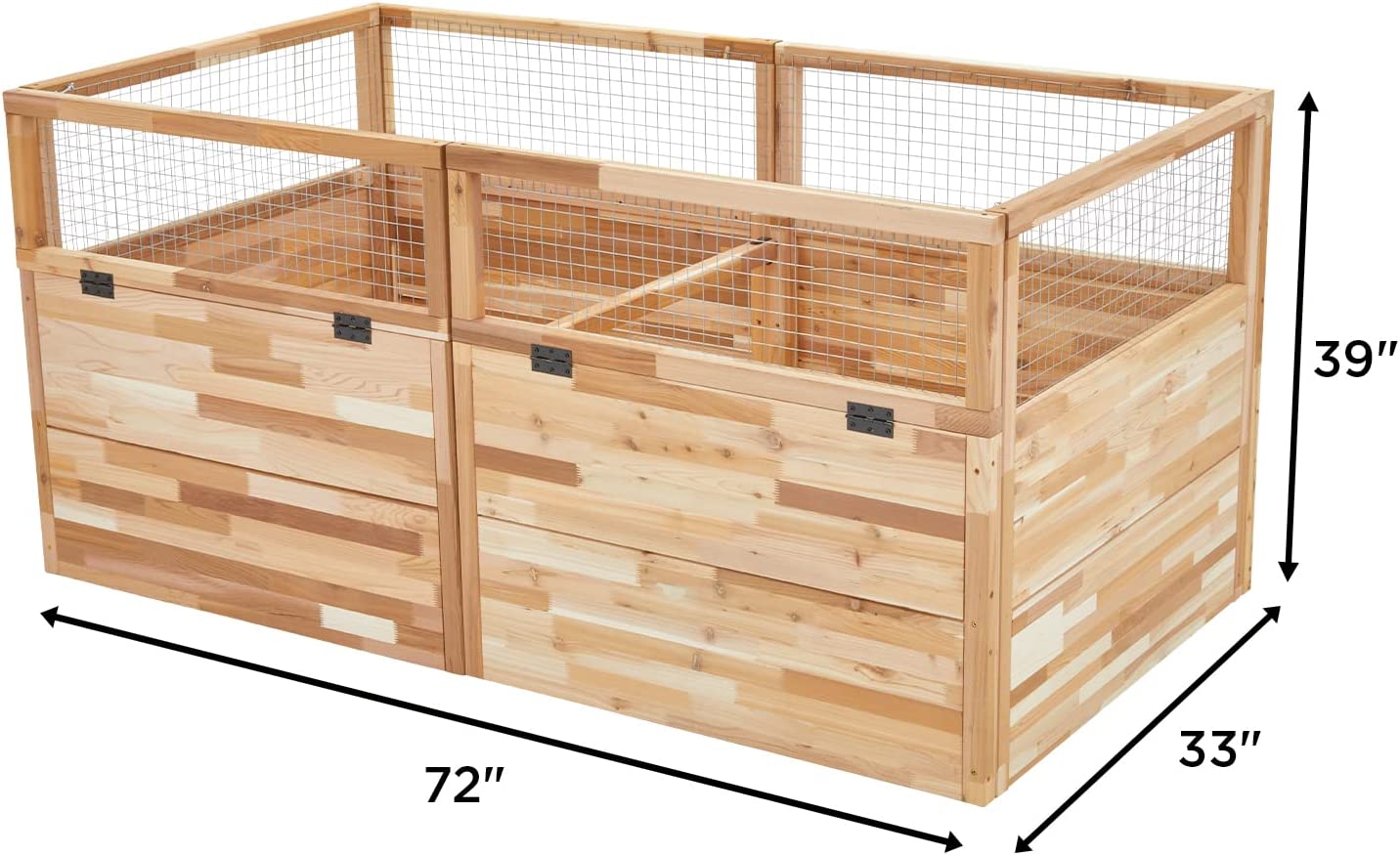 Jumbl Raised Herb Garden Bed, 72 x 33 x 39 in Wood Planter