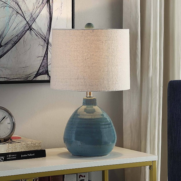 Ceramic Table Lamp Turquoise Stylecraft