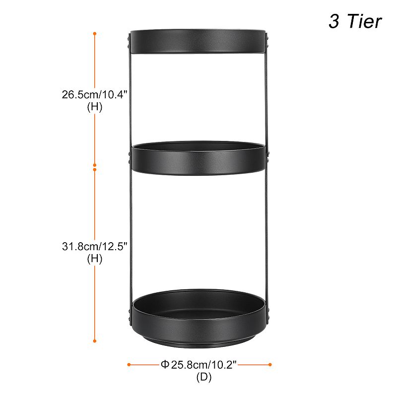 3 Tier Lazy Susan Organizer Rotating Spice Rack Turntable for Kitchen Cabinet