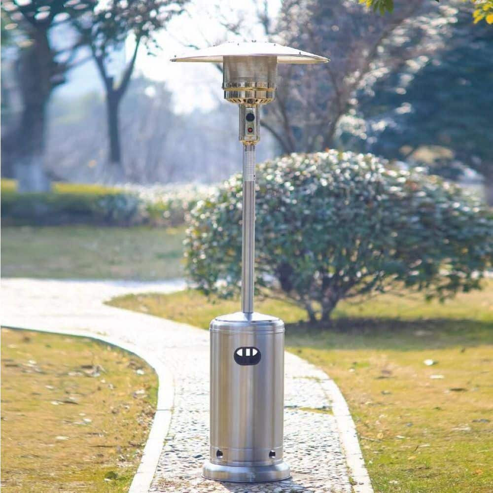 Hampton Bay 48K BTU Stainless Steel Patio Heater with Wheels NCZH-G-SS