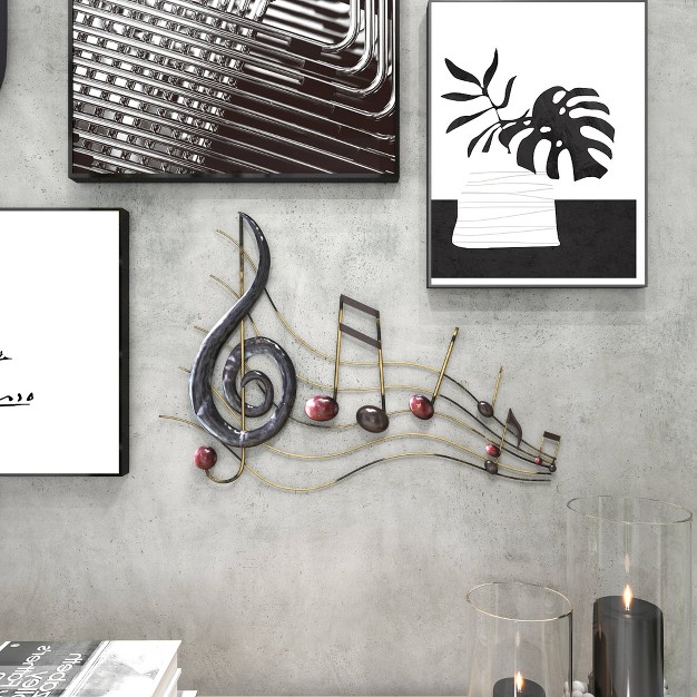 Metal Music Notes Wall Decor Brown Olivia amp May